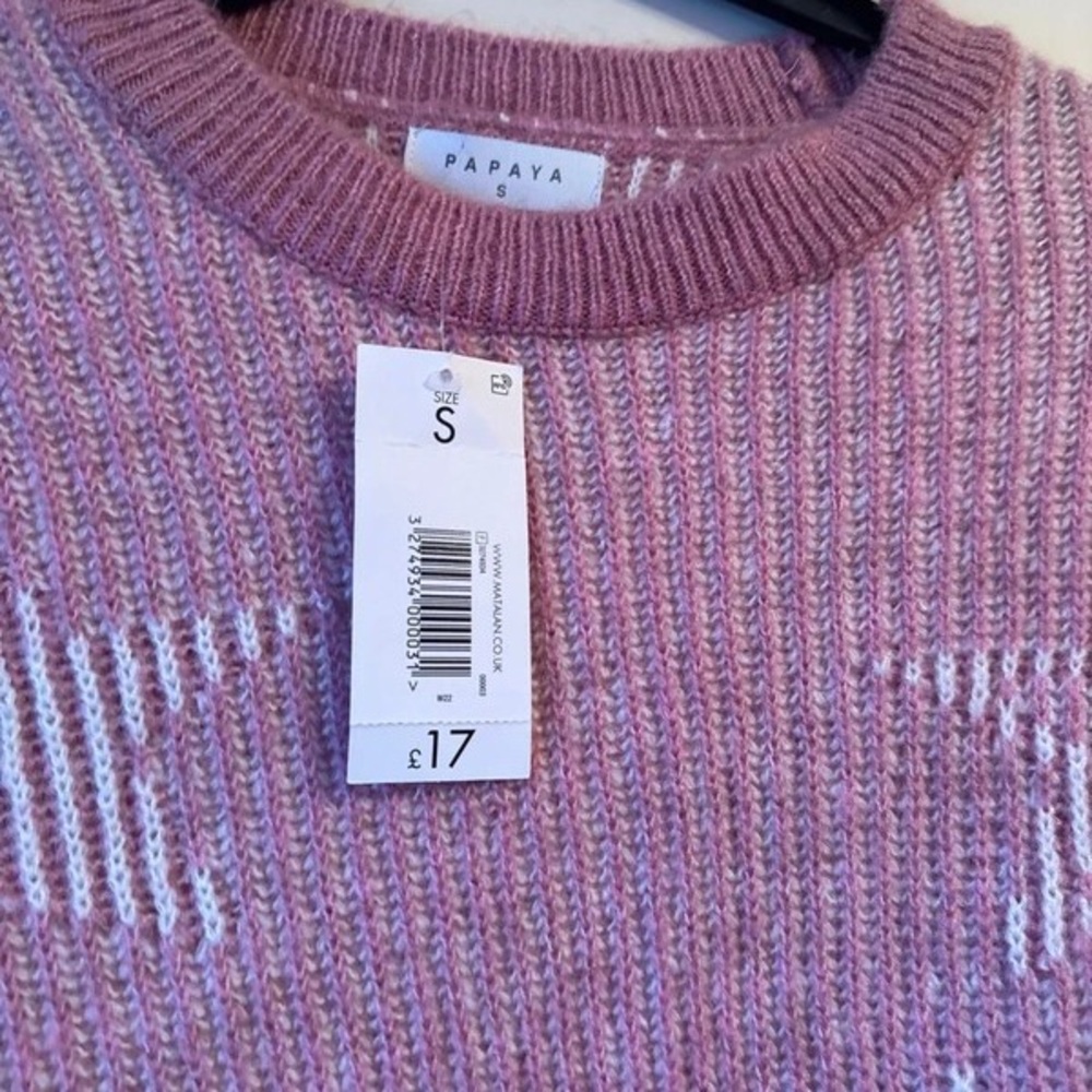 Pink Star Pattern Sweater - image 3